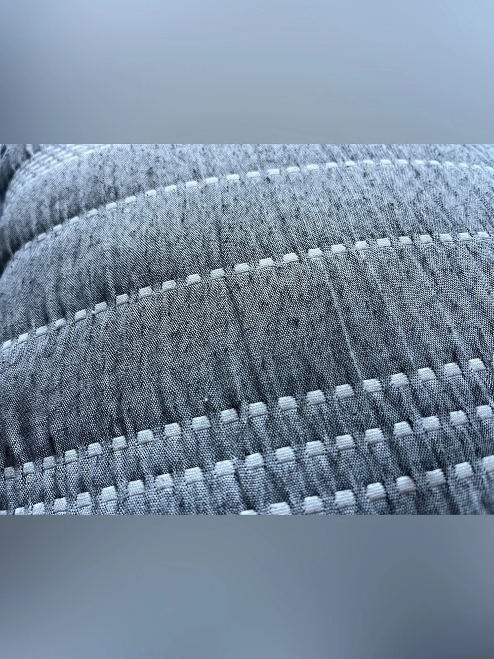 Threshold Grey & Cream Chambray Matelasse Stripe Queen 6 Piece Comforter Set
